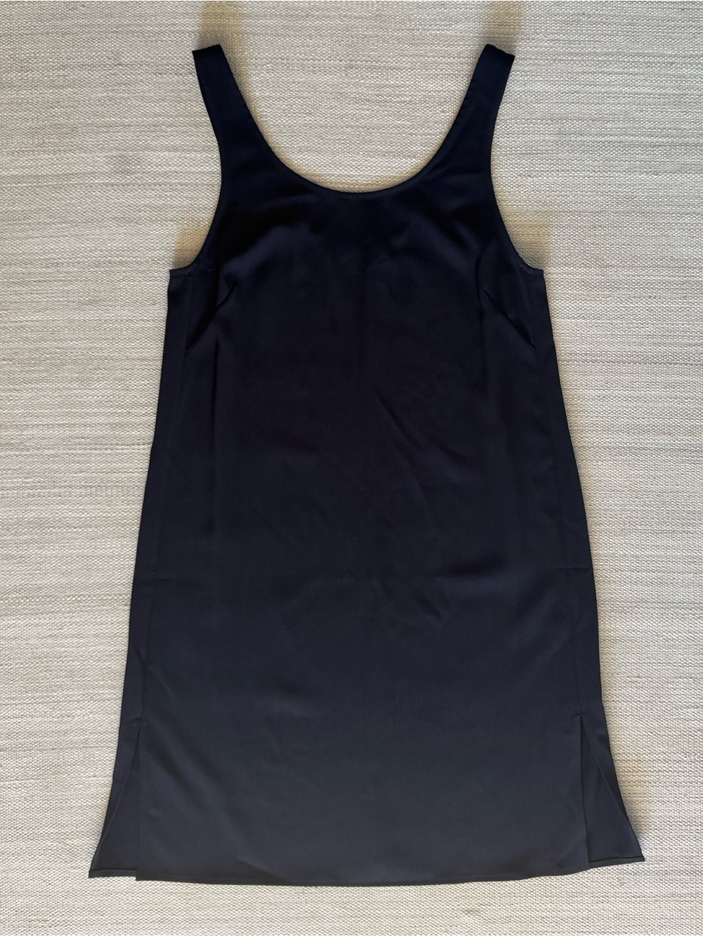 Thakoon black minimalist sleeveless mini tank dress with side slits women’s M